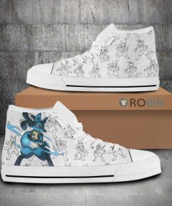 Lucario Pokemon Anime Canvas High Top Shoes