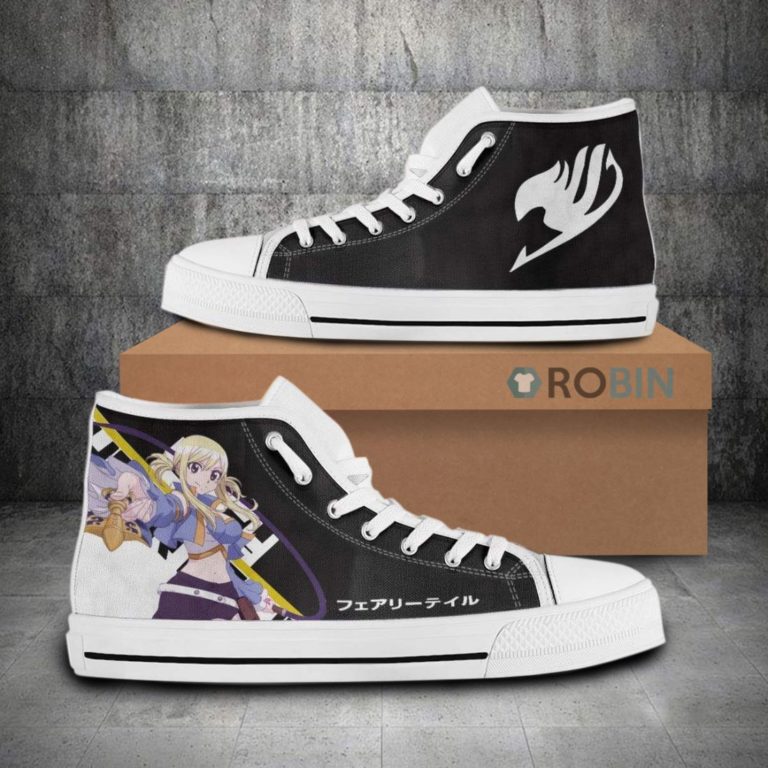 Lucy Heartfilia Fairy Tail Anime Canvas High Top Shoes (Kid and Adult size available)