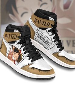 Luffy Wanted JD Sneakers Custom One Piece Anime Shoes Luffy Wanted JD Sneakers Custom One Piece Anime Shoes