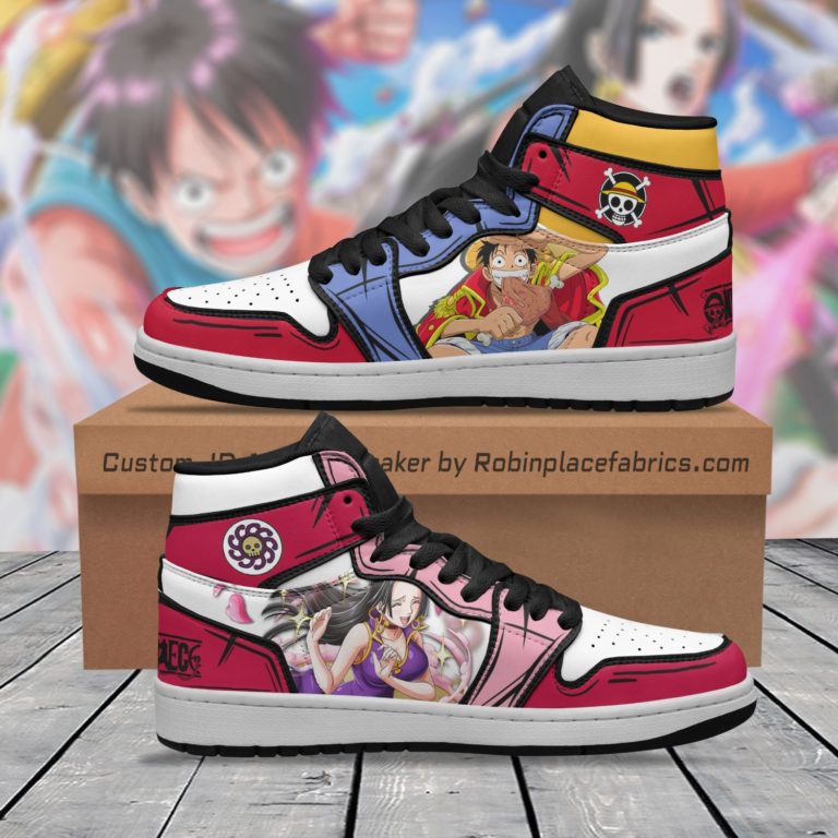 Luffy X Boa Hancock JD Sneakers Custom One Piece Anime Shoes