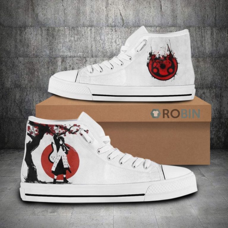 Madara Mangekyo Sharingan Naruto Anime Canvas High Top Shoes