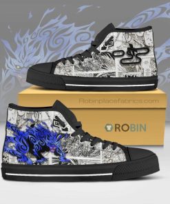 Matatabi Tailed Beast Naruto Anime Mixed Manga High Top Canvas Shoes