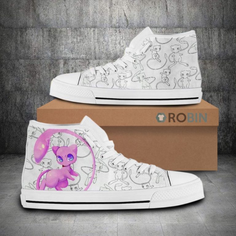Mew Pokemon Anime High Top Canvas Shoes (Kid and Adult size available)
