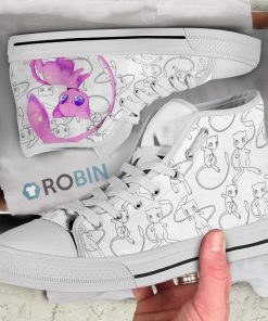Mew Pokemon Anime High Top Canvas Shoes (Kid and Adult size available)