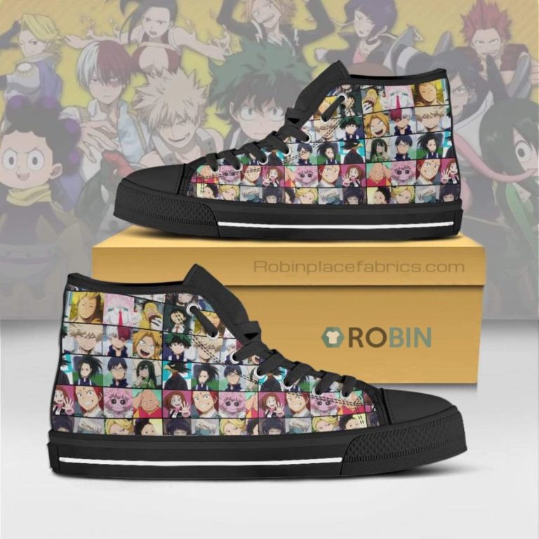 MHA Heroes Face Style Anime Canvas High Top Shoes