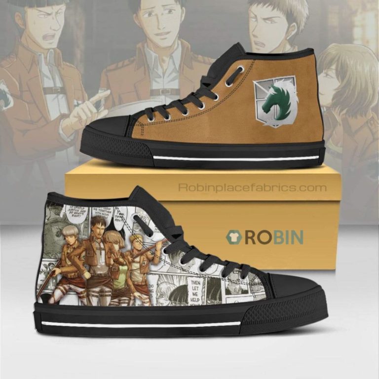 Military Police Brigade Attack on Titan Anime Mixed Manga High Top Canvas Shoes