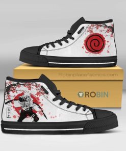 Minato Namikaze Naruto Anime Mixed Manga Style Canvas High Top Shoes (Kid and Adult size available)
