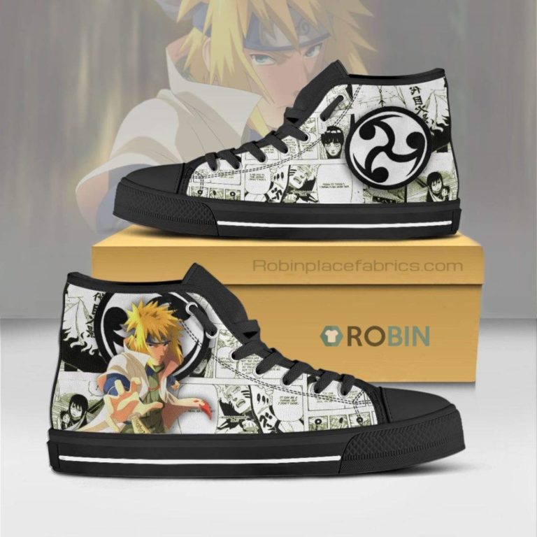 Minato Namikaze Naruto Anime High Top Canvas Shoes