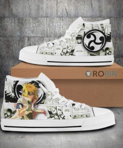 Minato Namikaze Naruto Anime High Top Canvas Shoes