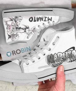 Minato Namikaze Naruto Water Color Anime Canvas High Top Shoes