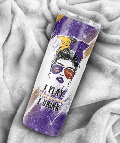Girl With Minnesota Vikings Custom Name Stainless Steel Skinny Tumbler Girl With Minnesota Vikings Custom Name Stainless Steel Skinny Tumbler