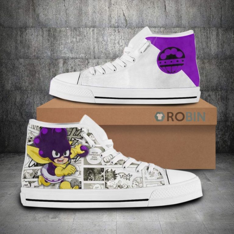 Minoru Mineta My Hero Academia Anime Mixed Manga Style Canvas High Top Shoes