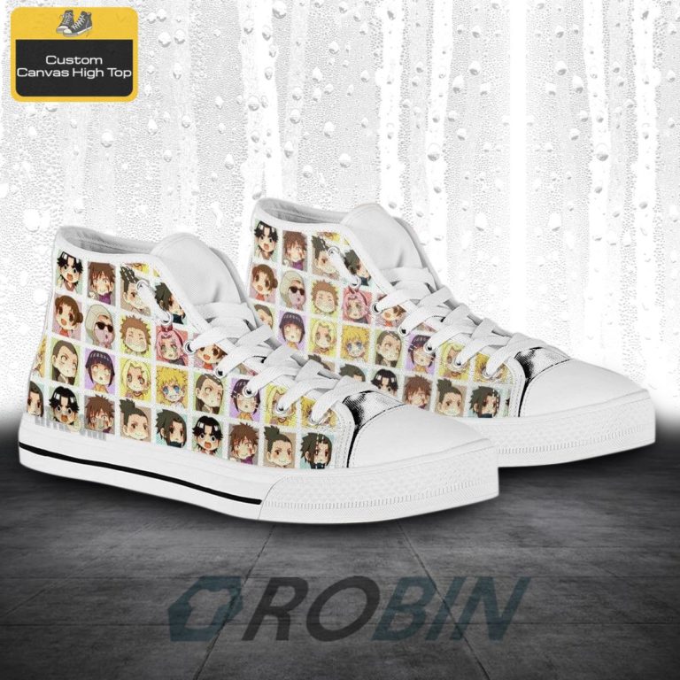 Naruto Cute Chibi Face Anime High Top Canvas Shoes (Kid and Adult size available)