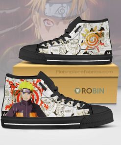 Naruto Uzumaki Naruto Anime Mixed Manga Style High Top Canvas Shoes