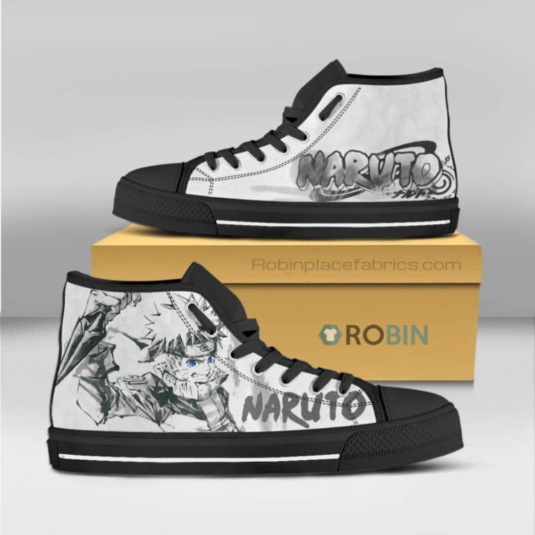Naruto Uzumaki Water Color Anime Canvas High Top Shoes