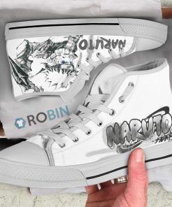Naruto Uzumaki Water Color Anime Canvas High Top Shoes