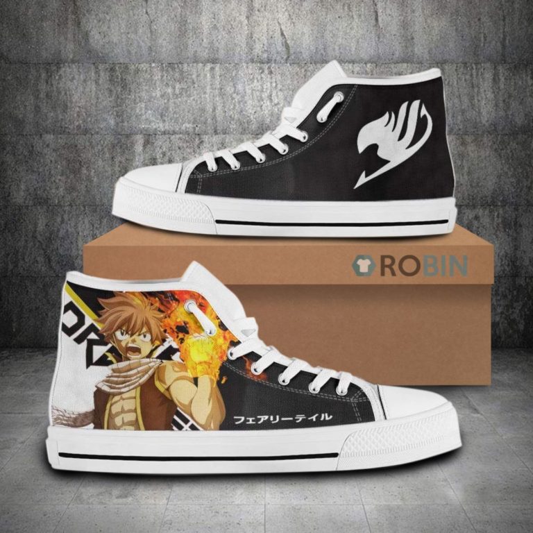 Natsu Dragneel Fairy Tail Anime Canvas High Top Shoes
