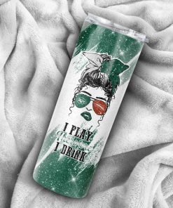Girl With New York Jets Custom Name Skinny Tumbler Girl With New York Jets Custom Name Skinny Tumbler