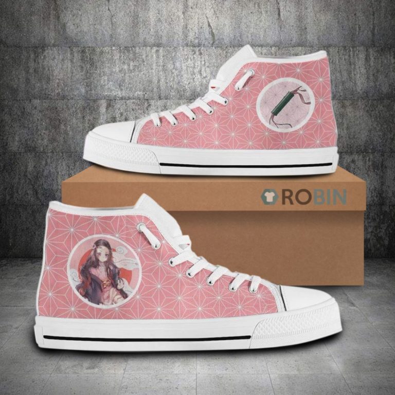 Nezuko Kamado Demon Slayer Anime Canvas High Top Shoes