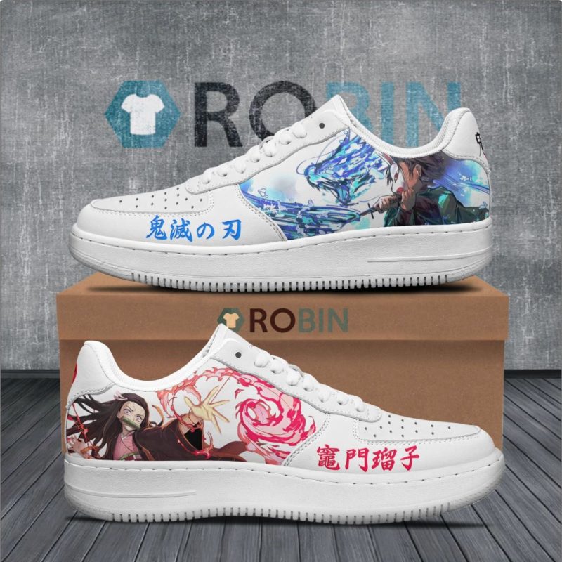 Nezuko Air Forces Shoes Custom Anime Sneakers Demon Slayers Robinplacefabrics 6582