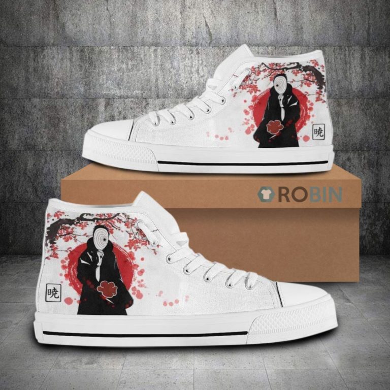 Obito Akatsuki Naruto Anime Canvas High Top Shoes