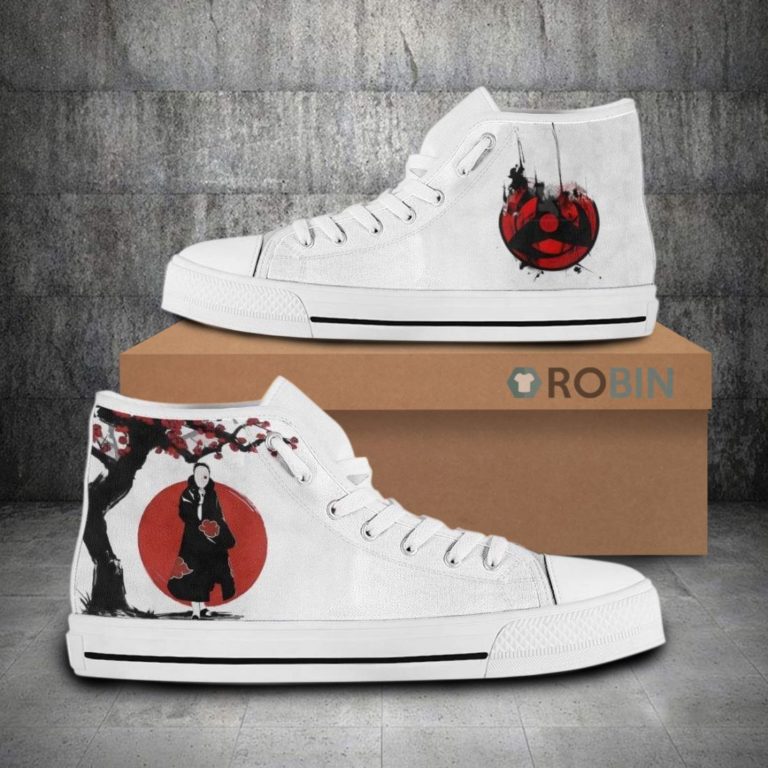 Obito Mangekyo Sharingan Naruto Anime High Top Canvas Shoes
