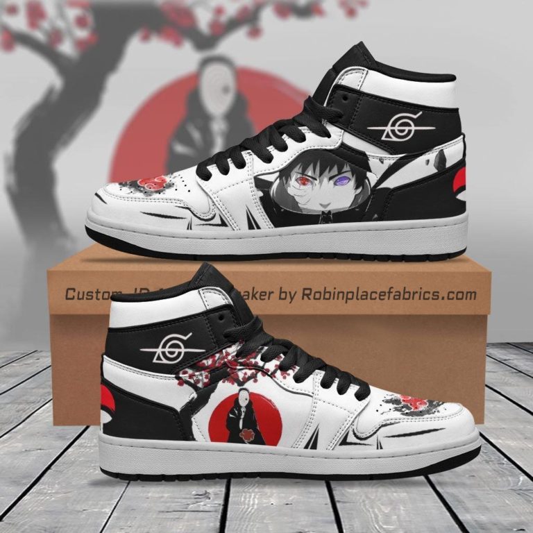 Obito Uchiha Sneakers Custom Naruto Anime Shoes Cherry Blossom Style