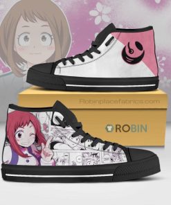 Ochako Uraraka My Hero Academia Anime Mixed Manga Style High Top Canvas Shoes