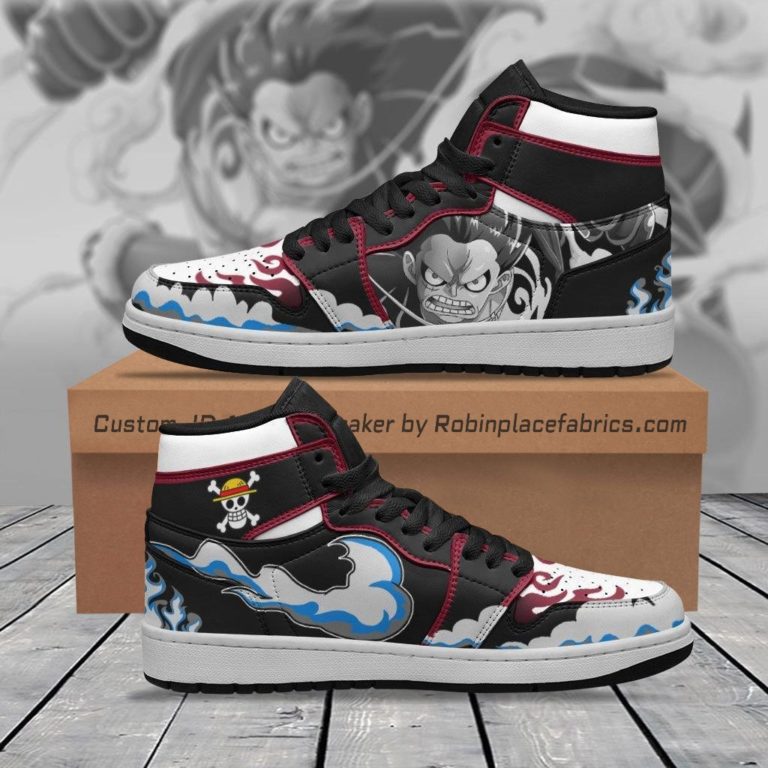 One Piece Monkey D Luffy Gear 4 Sneakers Anime Jordans