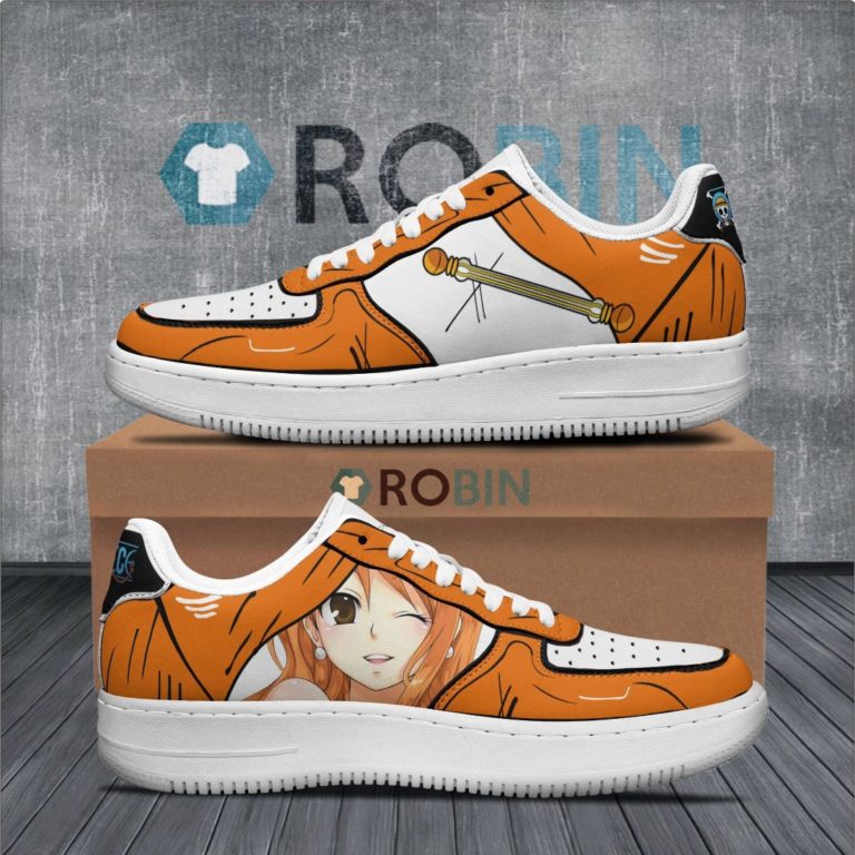 One Piece Shoes Anime Sneakers Nami Air Forces Custom