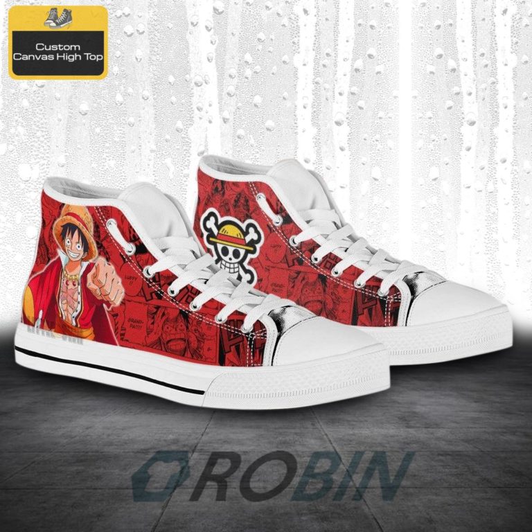 One Pieces Monkey D. Luffy Anime High Top Canvas Shoes