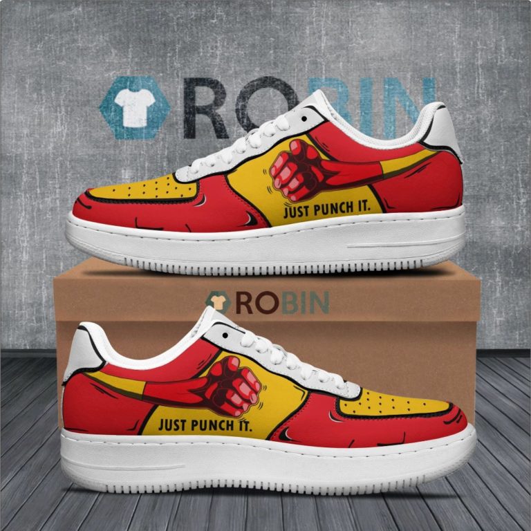 One Punch Man Air Force 1 Sneakers Custom Saitama Just Punch It Anime Shoes