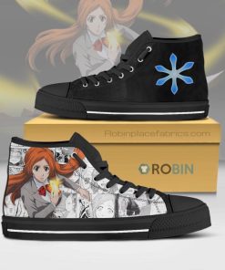 Orihime Inou Bleach Anime Mixed Manga Canvas High Top Shoes Orihime Inou Bleach Anime Mixed Manga Canvas High Top Shoes