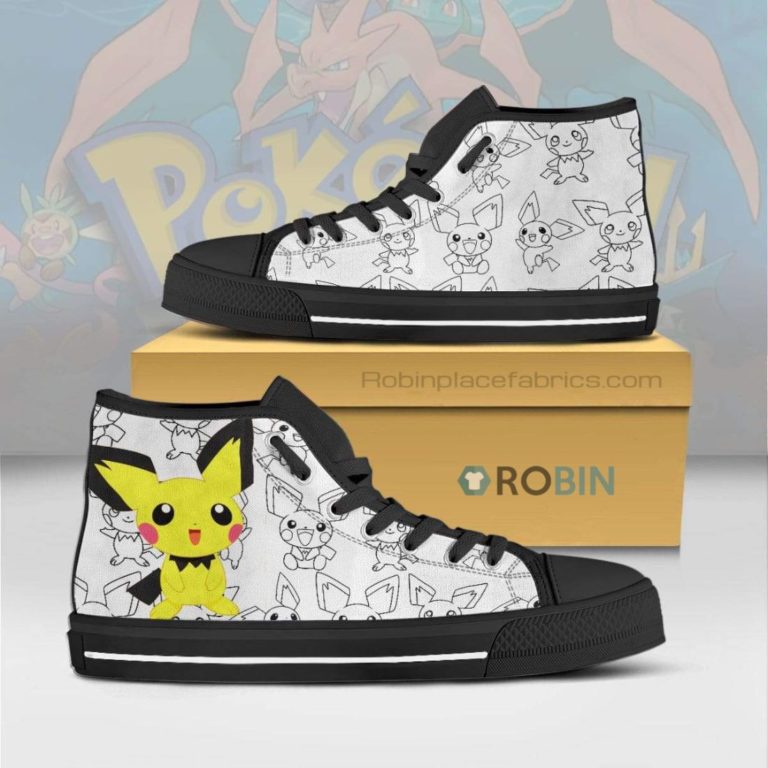 Pichu Pokemon Anime Canvas High Top Shoes
