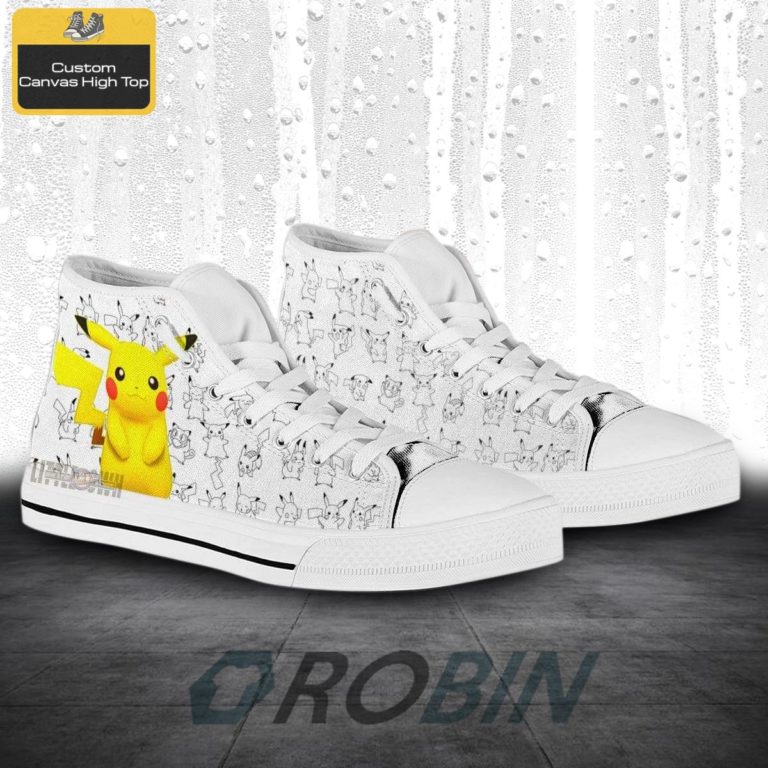 Pikachu Pokemon Anime Canvas High Top Shoes