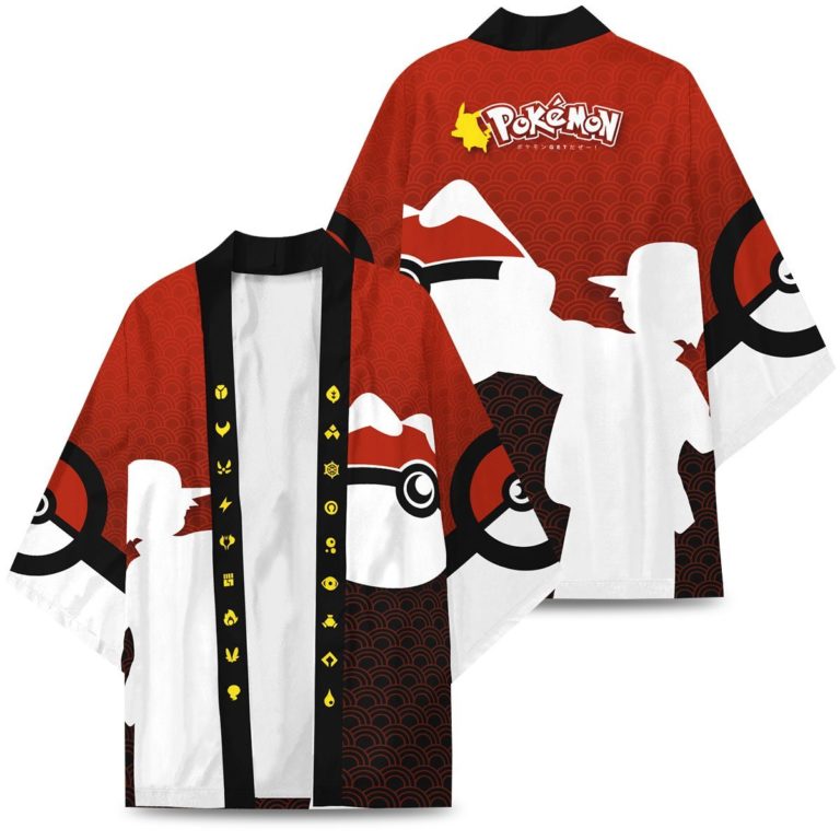 Pokeball All Over Print Kimono Cardigan
