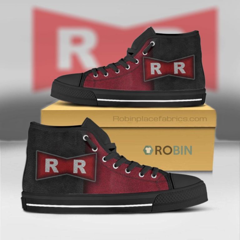 Red Ribbon Army Dragon Ball Anime Canvas High Top Shoes