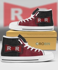 Red Ribbon Army Dragon Ball Anime Canvas High Top Shoes Red Ribbon Army Dragon Ball Anime Canvas High Top Shoes