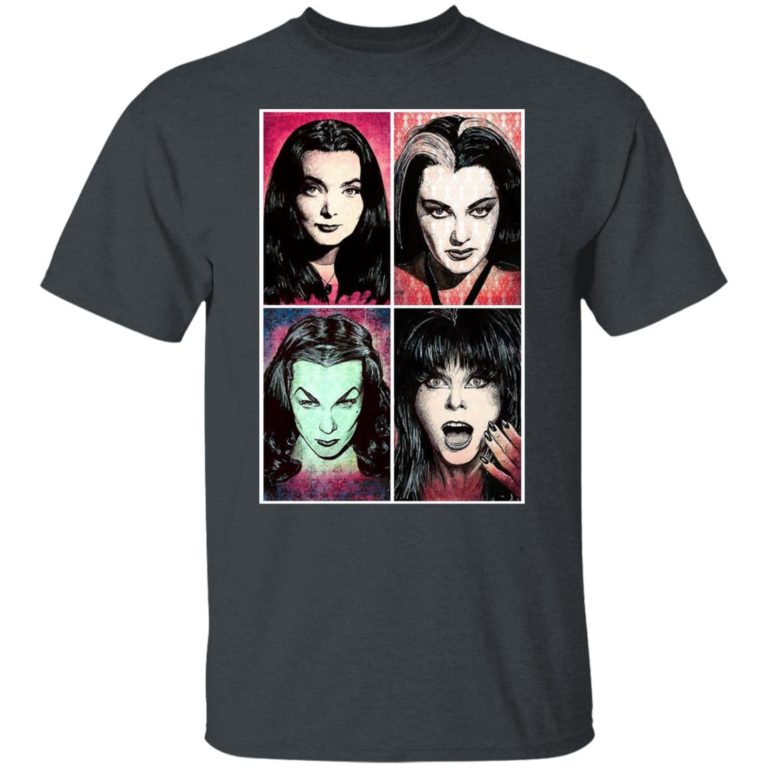 Scream Queens Morticia Addams Lily Munster Vampira Elvira Dark Horror Gothic Halloween T-Shirt, LS, Hoodie