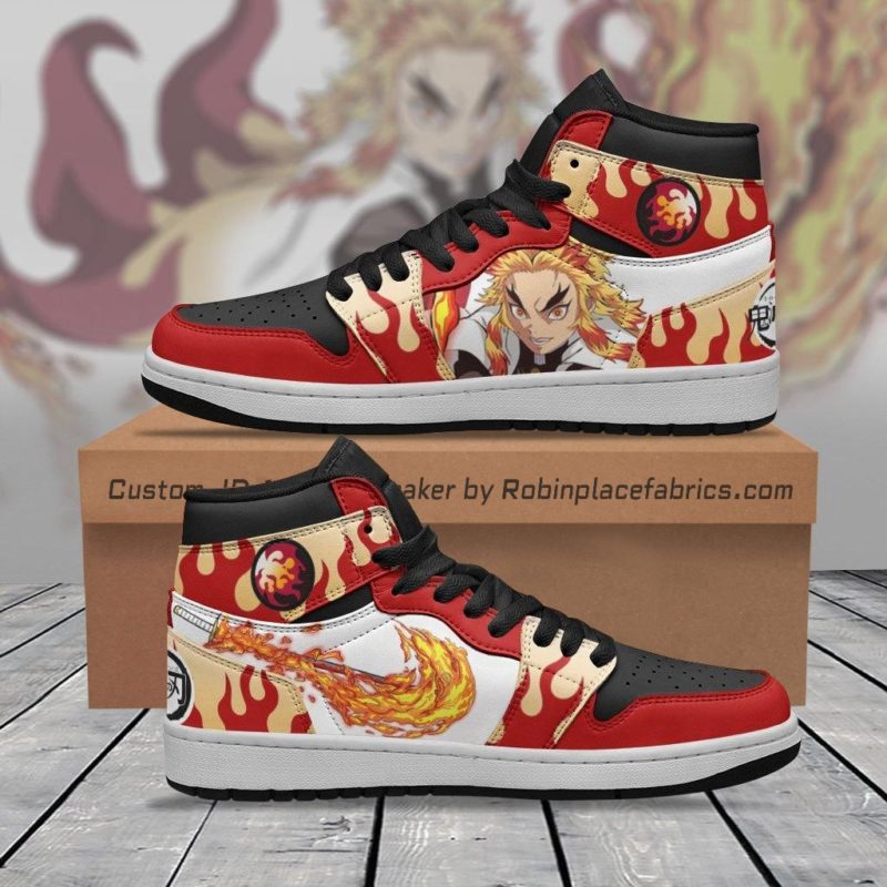 Rengoku Breathing Style Sneakers Demon Slayer Custom Anime Shoes ...