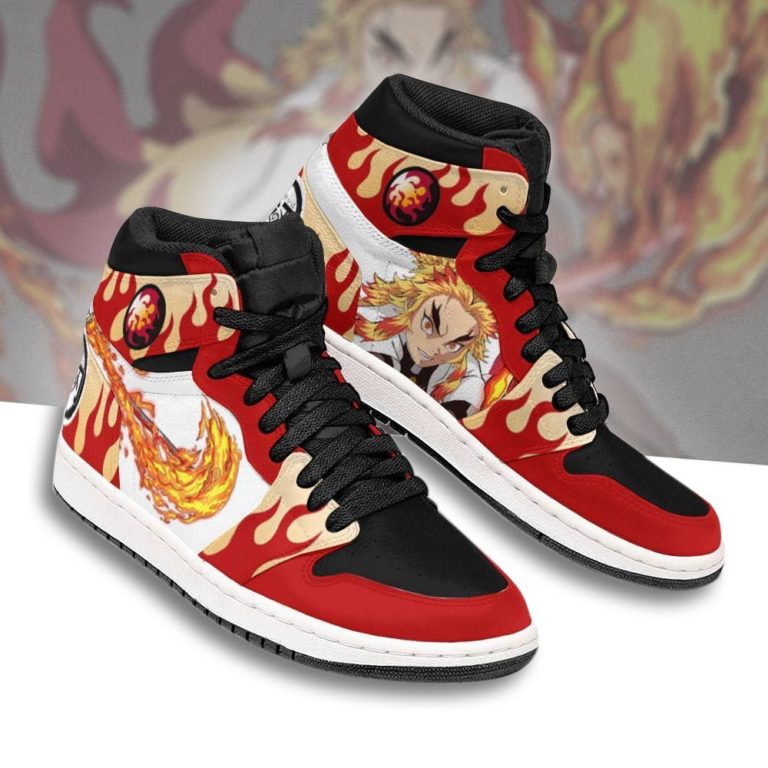 Rengoku Breathing Style Sneakers Demon Slayer Custom Anime Shoes ...