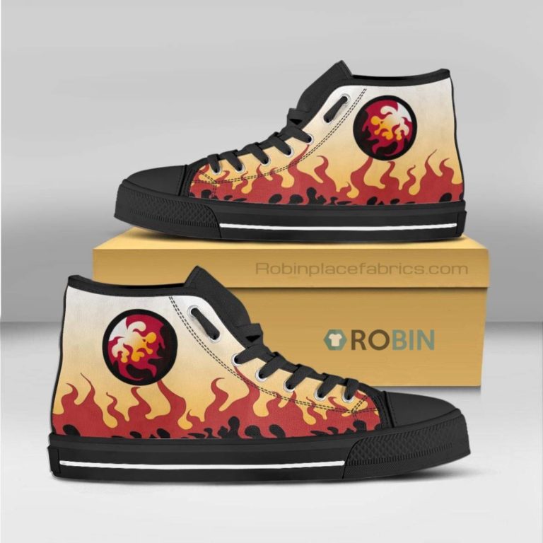 Rengoku Demon Slayer Anime High Top Canvas Shoes