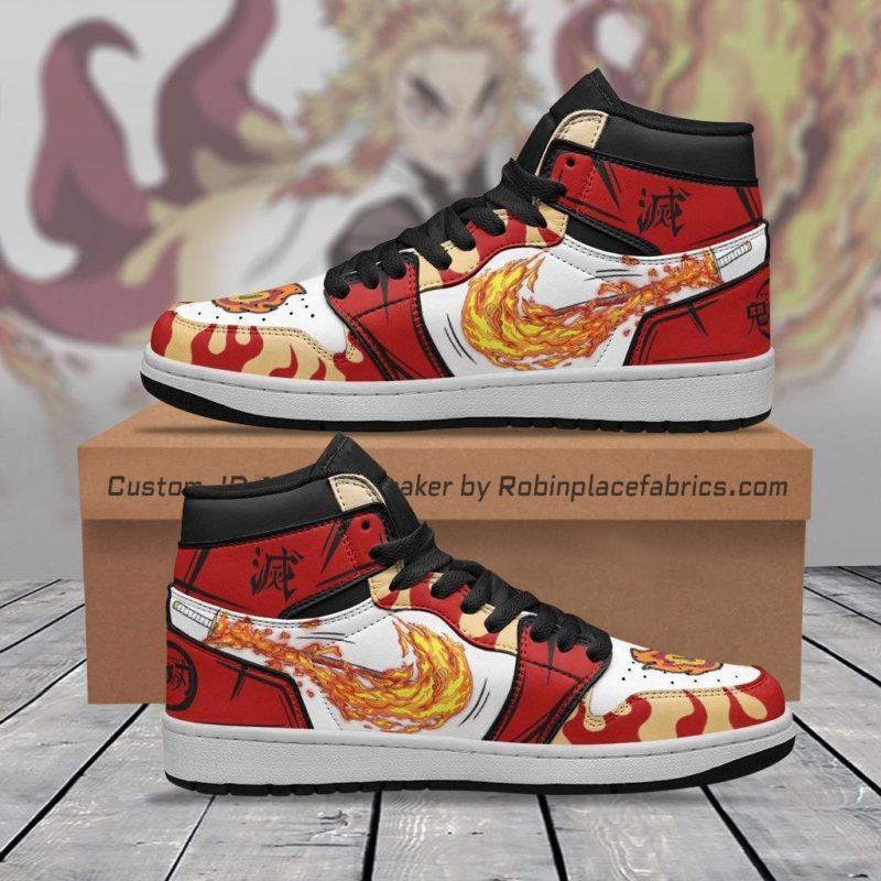 Rengoku Breathing Style Sneakers Demon Slayer Custom Anime Shoes ...