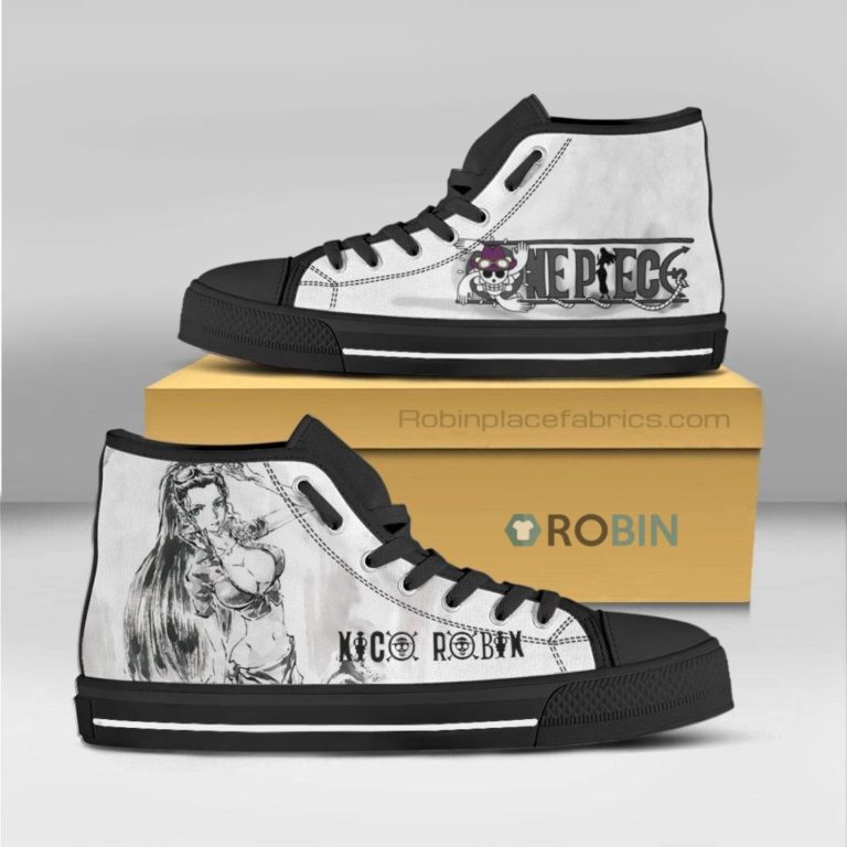 Robin One Piece Anime Watercolor High Top Canvas Shoes