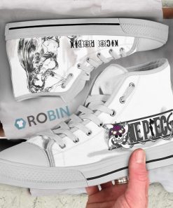 Robin One Piece Anime Watercolor High Top Canvas Shoes