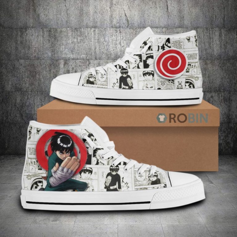 Rock Lee Naruto Anime Mixed Manga Canvas High Top Shoes