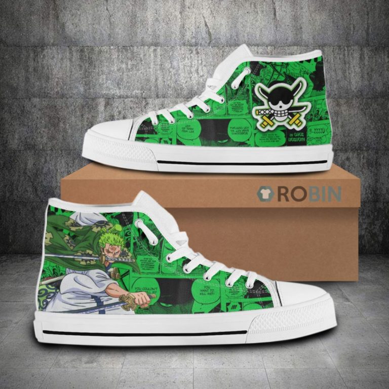 Roronoa Zoro One Piece Anime Canvas High Top Shoes