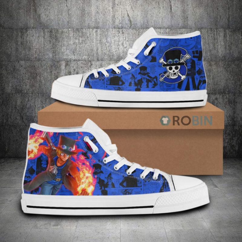 Sabo One Piece Anime High Top Canvas Shoes