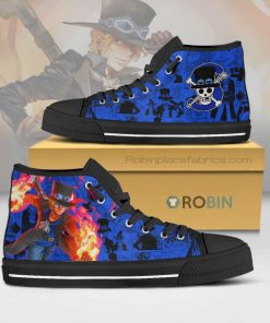 Sabo One Piece Anime High Top Canvas Shoes