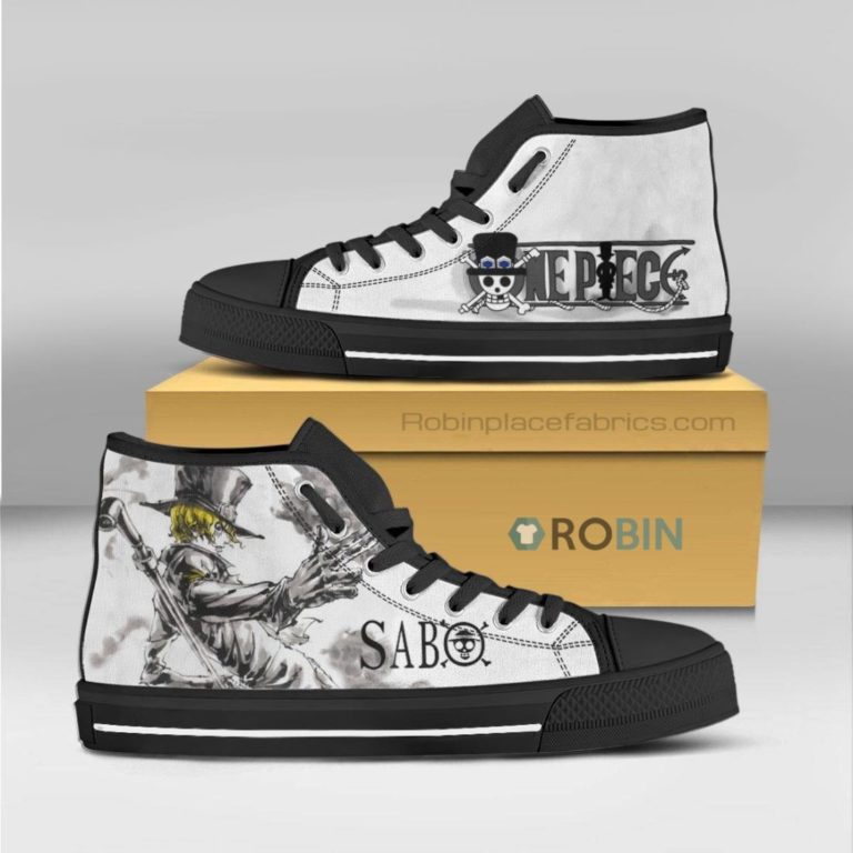 Sabo One Piece Anime Watercolor Canvas High Top Shoes